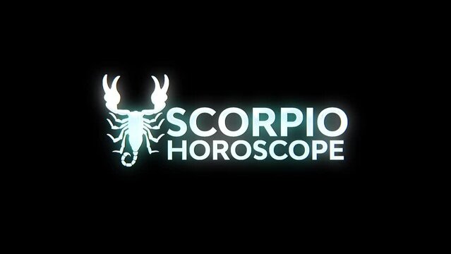 Scorpio horoscoep logo, Scorpioi astrology sign, Libra logo animaiotn vidoe, Scorpio monogram motion grahics video, Animated Scorpio hologram