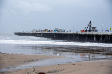 america, atmospheric river, bomb, breakage, California, Capitola, Capitola Wharf, city, climate,...