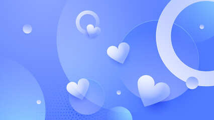 Abstract soft blue purple gradient valentine love background