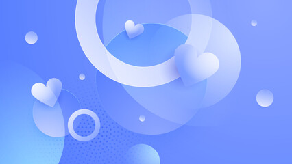 Abstract soft blue purple gradient valentine love background