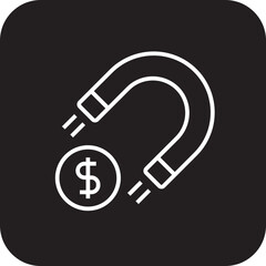 Attract Money Fintech startup icon with black filled line style