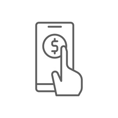 DIGITAL PAYMENT Fintech startup icon with black outline style