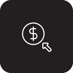 Pay Per Click Fintech startup icons with black filled line style