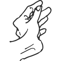 Hand Pose Vintage Illustration Vector