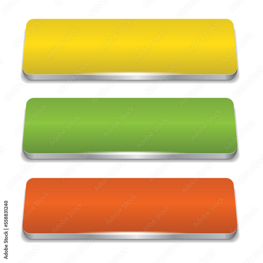 Poster colorful web buttons set isolated on a white background