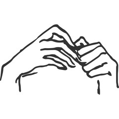 Hand Pose Vintage Illustration Vector