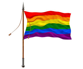 National Flag of Gay Pride. Background  with flag of Gay Pride