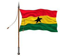 National flag of Ghana. Background  with flag of Ghana.