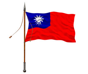 Fototapeta na wymiar National flag of Taiwan. Background with flag of Taiwan.