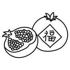POMEGRANATE FRUIT line icon