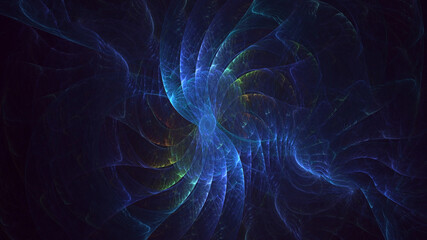 3D rendering abstract multicolor fractal light background