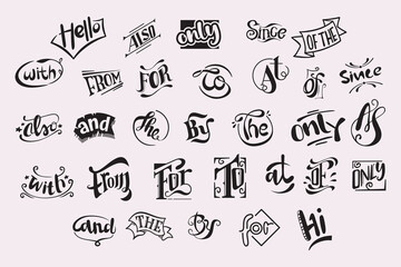 hand drawn alphabet catchwords 