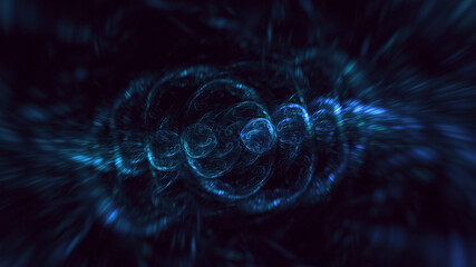 3D rendering abstract multicolor fractal light background