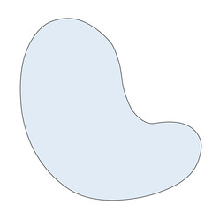 Abstract shape Blue blob and line art.	