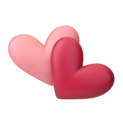 3d hearts icon. Concept of love day, Valentines day, likes, wedding event. 3d high quality render isolated