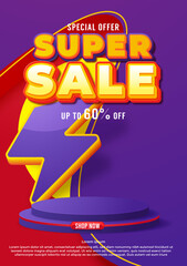 super sale vector banner design