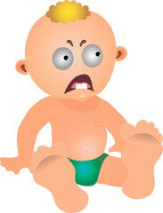 Emotions. A little boy named Fedya is scared.