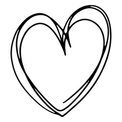 love heart valentine hand drawn shape. Vector illustration