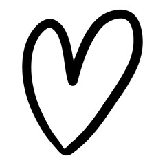 love heart valentine hand drawn shape. Vector illustration