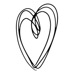 love heart valentine hand drawn shape. Vector illustration