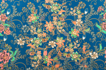 Thai silk traditional motif textile and texture background.