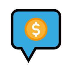 chat bubble with money icon vector