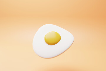fried egg in 3d rendering design.