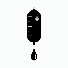 Infusion Icon. Liquid Nutrition, Transfusion Symbol.        