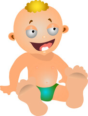 Obraz premium Emotions. A little boy named Fedya laughs. He's having fun.