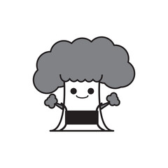 carton doodle vector illustration of a mother tree.