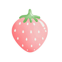 Watercolor pink strawberry.