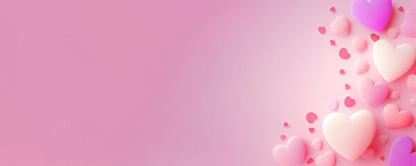 Valentine Card Holiday concept In Romantic Background. Love concept. Wide angle format banner.