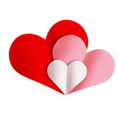 Red heart paper cut.