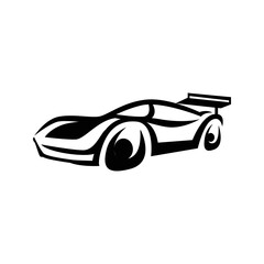 Black car logo icon concept design