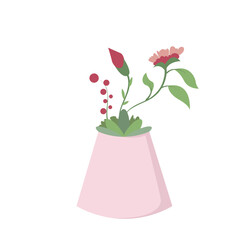 flowers in pots vector illustration