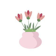 flowers in pots vector illustration