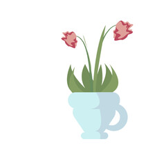 flowers in pots vector illustration