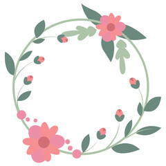 wreath flower vector illustration