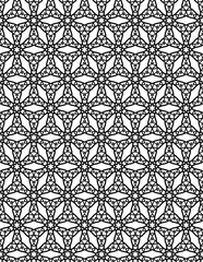 Black and white seamless pattern for coloring book