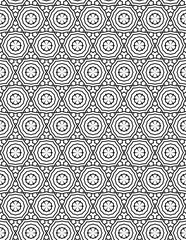 Black and white seamless pattern for coloring book