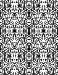 Black and white seamless pattern for coloring book