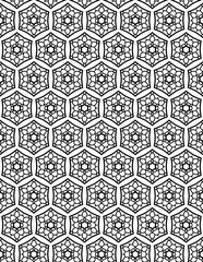 Black and white seamless pattern for coloring book