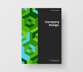 Fresh mosaic pattern flyer template. Premium placard A4 design vector concept.