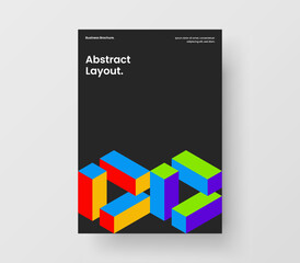 Original geometric shapes brochure illustration. Colorful book cover A4 vector design layout.