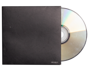 CD sleeve vintage audio disc png isolated on transparent background