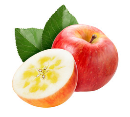 Honey Apple on white backgroung,  Red Apple with honey core on white with PNG File © KT Studio