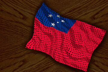 National flag of Samoa. Background  with flag of Samoa.
