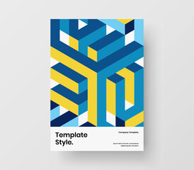 Original corporate brochure vector design template. Premium mosaic shapes pamphlet layout.