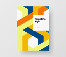 Original company brochure vector design concept. Bright geometric tiles banner layout.