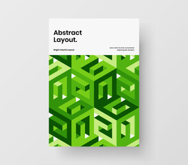 Amazing company identity A4 vector design template. Colorful mosaic hexagons corporate brochure layout.